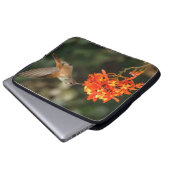 Hummingbird mit Blume-Elektronik-Tasche Laptopschutzhülle (Vorne Knopf)