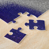 Hummingbird mit Blume im Geode-Hintergrund Puzzle (Seite)