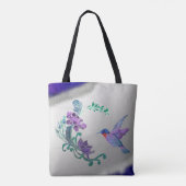 Hummingbird mit Blume im Geode-Hintergrund Tasche (Rückseite)