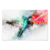 Hummingbird mit Blume Wasserfarbe - 01 Fotodruck (Vorne)