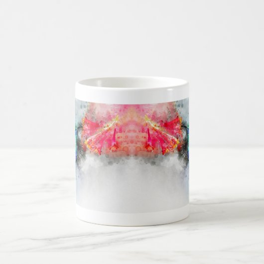 Hummingbird mit Blume Wasserfarbe - 01 Kaffeetasse (Mittel)