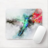 Hummingbird mit Blume Wasserfarbe - 01 Mousepad (Mit Mouse)