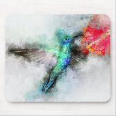 Hummingbird mit Blume Wasserfarbe - 01 Mousepad (Vorne)
