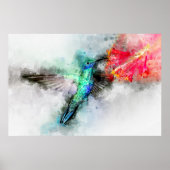 Hummingbird mit Blume Wasserfarbe - 01 Poster (Vorne)