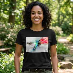 Hummingbird mit Blume Wasserfarbe - 01 T-Shirt