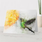 Hummingbird mit Blume Wasserfarbe - 02 Dankeskarte (Vorderseite)