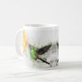 Hummingbird mit Blume Wasserfarbe - 02 Kaffeetasse (Vorderseite Links)