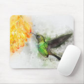 Hummingbird mit Blume Wasserfarbe - 02 Mousepad (Mit Mouse)
