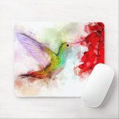 Hummingbird mit Blume Wasserfarbe - 03 Mousepad (Mit Mouse)