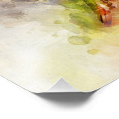 Hummingbird mit Blume Wasserfarbe - 04 Fotodruck (Ecke)