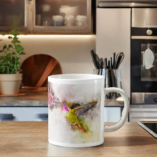 Hummingbird mit Blume Wasserfarbe - 04 Kaffeetasse