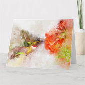 Hummingbird mit Blume Wasserfarbe - 05 Dankeskarte (Vorderseite)