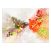 Hummingbird mit Blume Wasserfarbe - 05 Fotodruck (Vorne)