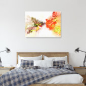 Hummingbird mit Blume Wasserfarbe - 05 Leinwanddruck (Insitu (Schlafzimmer))