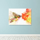 Hummingbird mit Blume Wasserfarbe - 05 Leinwanddruck (Insitu (Holzboden))