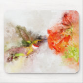 Hummingbird mit Blume Wasserfarbe - 05 Mousepad (Vorne)