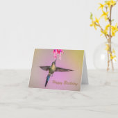 Hummingbird mit einem langen Schwanz zum Geburtsta Karte (Gelbe Blume)