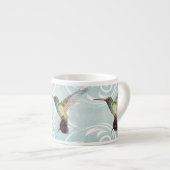 Hummingbird mit Geblüht Hintergrund Espressotasse (Vorderseite Rechts)