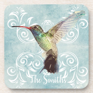 Hummingbird mit Geblüht Hintergrund Getränkeuntersetzer