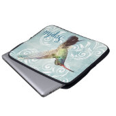 Hummingbird mit Geblüht Hintergrund Laptopschutzhülle (Vorne Knopf)