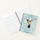 Hummingbird mit Geblüht Hintergrund Notizblock (Innenseite)