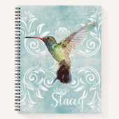 Hummingbird mit Geblüht Hintergrund Notizblock (Vorderseite)