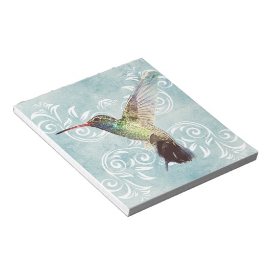 Hummingbird mit Geblüht Hintergrund Notizblock (angewinkelt)