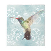 Hummingbird mit Geblüht Hintergrund Notizblock (Vorderseite)