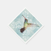 Hummingbird mit Geblüht Hintergrund Serviette (Ecke)