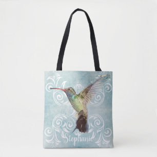 Hummingbird mit Geblüht Hintergrund Tasche
