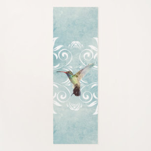 Hummingbird mit Geblüht Hintergrund Yogamatte