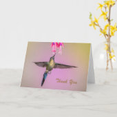 Hummingbird mit langem Schwanz Vielen Dank Karte (Gelbe Blume)