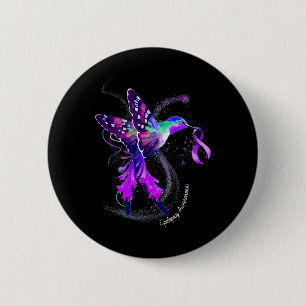 Hummingbird mit Lila Ribbon-Epilepsie Awarene Button