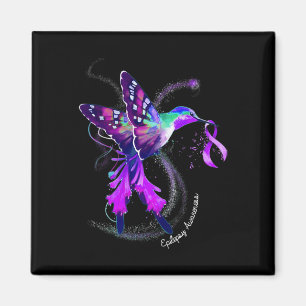 Hummingbird mit Lila Ribbon-Epilepsie Awarene Magnet