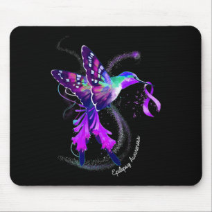 Hummingbird mit Lila Ribbon-Epilepsie Awarene Mousepad