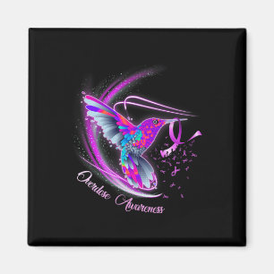 Hummingbird mit Lila Ribbon-Überdosierung Awarene Magnet