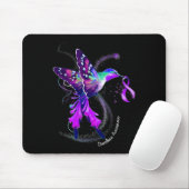 Hummingbird mit Lila Ribbon-Überdosierung Awarene Mousepad (Mit Mouse)