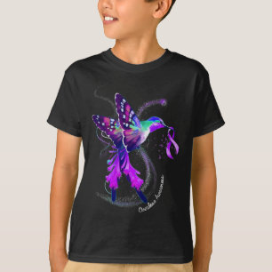 Hummingbird mit Lila Ribbon-Überdosierung Awarene T-Shirt