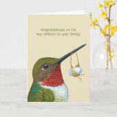Hummingbird mit neuer Babykarte Karte (Gelbe Blume)