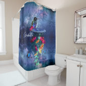 Hummingbird mit Peony Blume Duschvorhang (Beispiel)