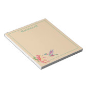 Hummingbird mit roten und gelben Blume Notepad Notizblock (angewinkelt)
