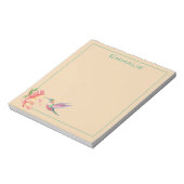 Hummingbird mit roten und gelben Blume Notepad Notizblock (Rotiert)
