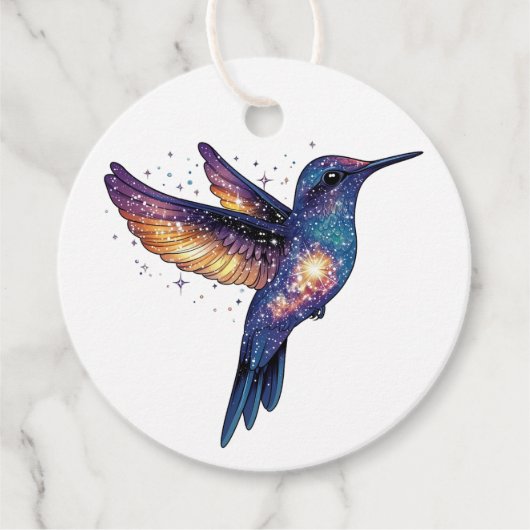 Hummingbird mit Sternenhimmel-Galaxy-Vogel Geschenkanhänger (Vorderseite)
