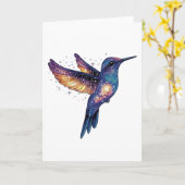 Hummingbird mit Sternenhimmel-Galaxy-Vogel Karte (Gelbe Blume)