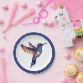 Hummingbird mit Sternenhimmel-Galaxy-Vogel Pappteller (Party)
