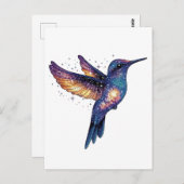 Hummingbird mit Sternenhimmel-Galaxy-Vogel Postkarte (Vorne/Hinten)