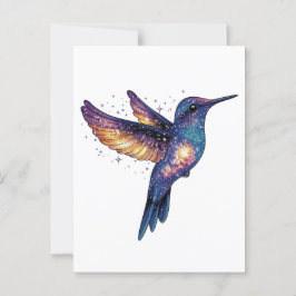 Hummingbird mit Sternenhimmel-Galaxy-Vogel Postkarte