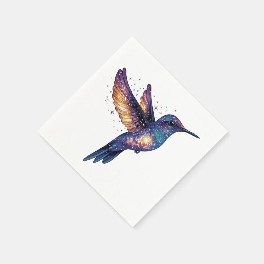 Hummingbird mit Sternenhimmel-Galaxy-Vogel Serviette (Ecke)