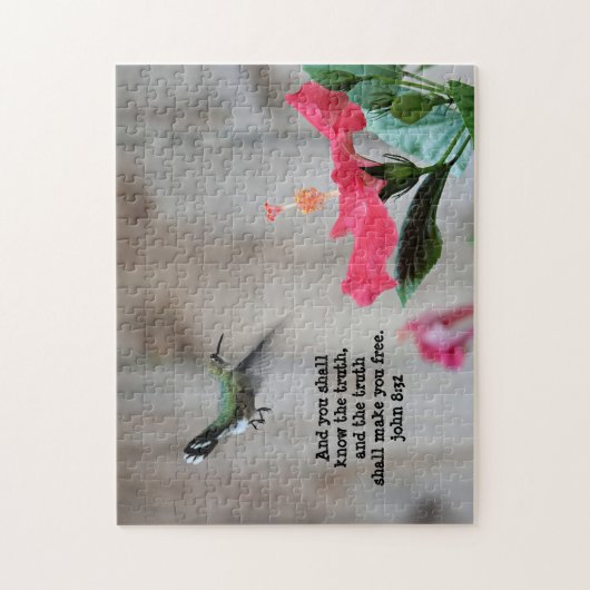 Hummingbird, mit Verse (John 8:32) Puzzle (Vertikal)