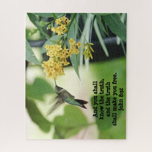 Hummingbird, mit Verse (John 8:32) Puzzle (Vertikal)
